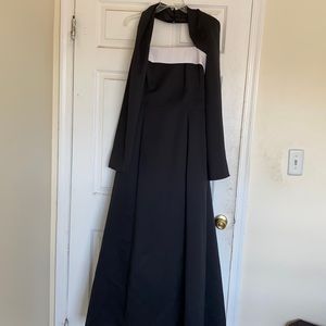 Strapless Dress size 13/14 with shawl.
